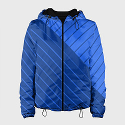 Женская куртка Сине-голубой косые полосы