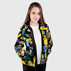 Куртка с капюшоном женская Персонажи Симпсонов, цвет: 3D-черный — фото 2
