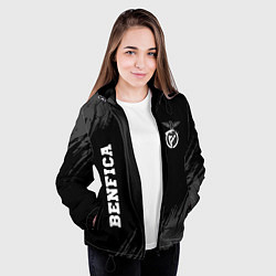 Куртка с капюшоном женская Benfica sport на темном фоне вертикально, цвет: 3D-черный — фото 2