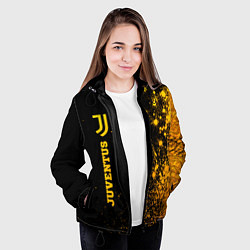 Куртка с капюшоном женская Juventus - gold gradient по-вертикали, цвет: 3D-черный — фото 2