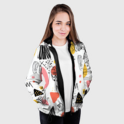 Куртка с капюшоном женская Паттерн узоры, цвет: 3D-черный — фото 2