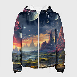 Женская куртка Космический фантазийный мир на другой планете