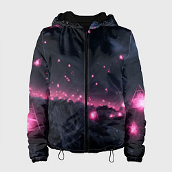 Женская куртка Яркие пирамидки в космосе