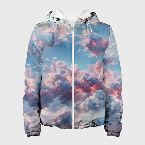 Женская куртка Сказочные облака патерн / 3D-Белый – фото 1