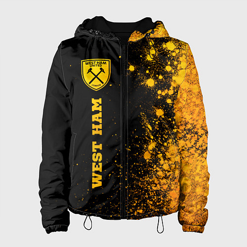 Женская куртка West Ham - gold gradient по-вертикали / 3D-Черный – фото 1