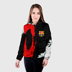 Куртка с капюшоном женская Barcelona fc краски спорт, цвет: 3D-черный — фото 2