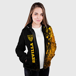 Куртка с капюшоном женская Sevilla - gold gradient по-вертикали, цвет: 3D-черный — фото 2