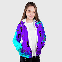 Куртка с капюшоном женская Fortnite neon steel colors epic, цвет: 3D-белый — фото 2