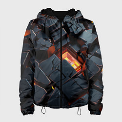 Женская куртка Черные камни с разломами