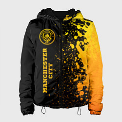 Куртка с капюшоном женская Manchester City - gold gradient по-вертикали, цвет: 3D-черный