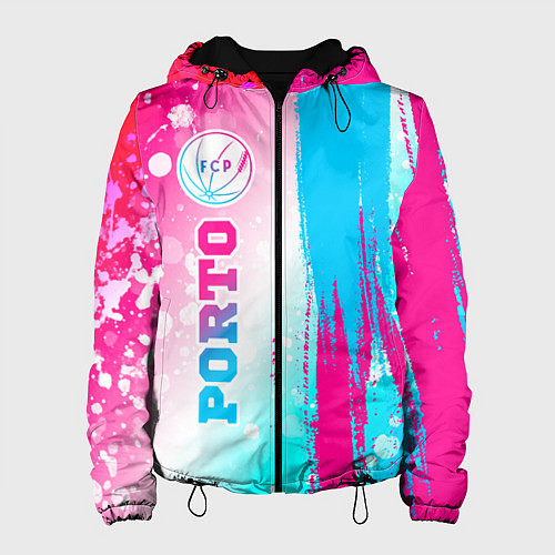 Женская куртка Porto neon gradient style по-вертикали / 3D-Черный – фото 1