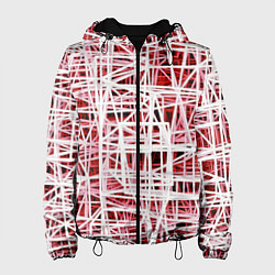 Женская куртка Хаотичный кубический каркас в красном тумане