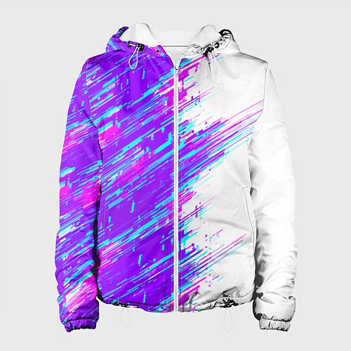 Женская куртка Neon glitch / 3D-Белый – фото 1