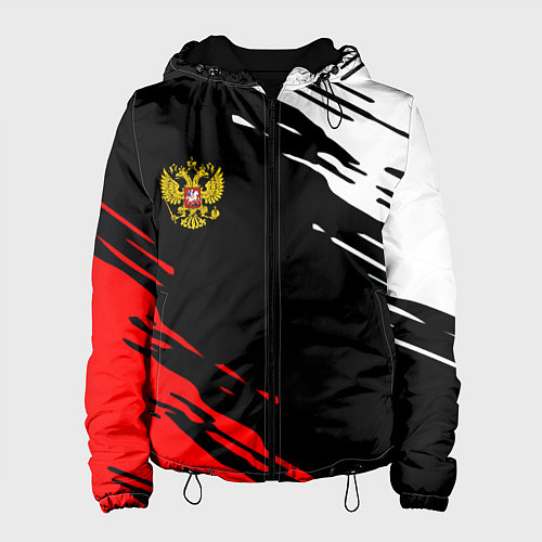 Женская куртка Герб РФ краски текстура абстрактные / 3D-Черный – фото 1
