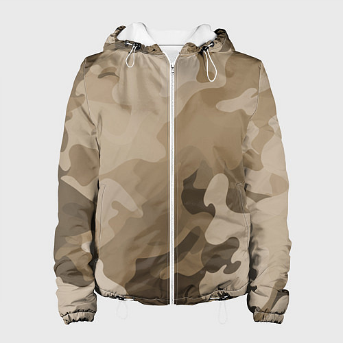 Женская куртка Камуфляж сепия / 3D-Белый – фото 1