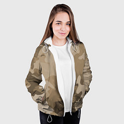 Куртка с капюшоном женская Камуфляж сепия, цвет: 3D-белый — фото 2