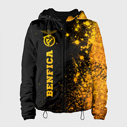 Куртка с капюшоном женская Benfica - gold gradient по-вертикали, цвет: 3D-черный