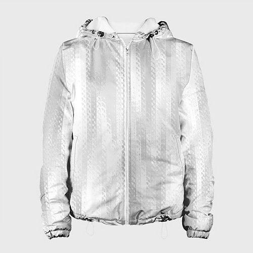 Женская куртка Светлый серый абстрактные полосы / 3D-Белый – фото 1