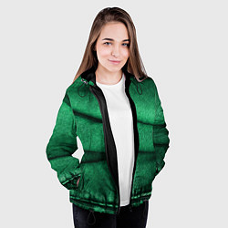 Куртка с капюшоном женская Зеленая джинса, цвет: 3D-черный — фото 2