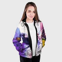 Куртка с капюшоном женская Хаотичные мазки краски, цвет: 3D-черный — фото 2