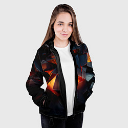 Куртка с капюшоном женская Осколки стали с подсветкой, цвет: 3D-черный — фото 2