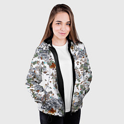 Куртка с капюшоном женская Герои 3 Карта Башни, цвет: 3D-черный — фото 2