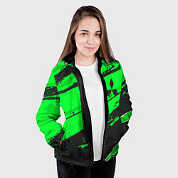 Куртка с капюшоном женская Mitsubishi sport green, цвет: 3D-черный — фото 2