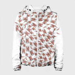 Куртка с капюшоном женская Деньги рубли, цвет: 3D-белый