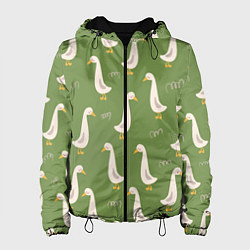 Женская куртка Утки на зеленой травке - паттерн