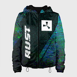 Куртка с капюшоном женская Rust glitch blue, цвет: 3D-черный