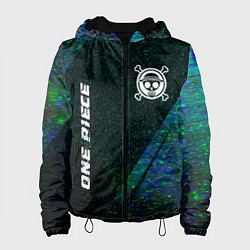 Куртка с капюшоном женская One Piece glitch blue, цвет: 3D-черный