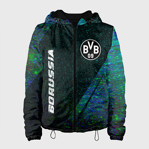Женская куртка Borussia glitch blue / 3D-Черный – фото 1