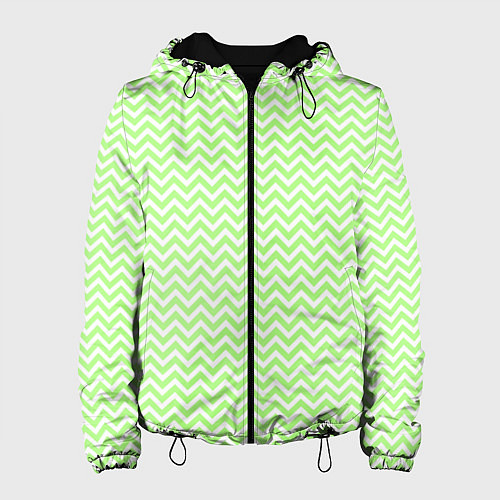 Женская куртка Светло-зелёный ломаные полосы / 3D-Черный – фото 1