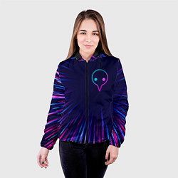 Куртка с капюшоном женская Evangelion neon blast lines, цвет: 3D-черный — фото 2