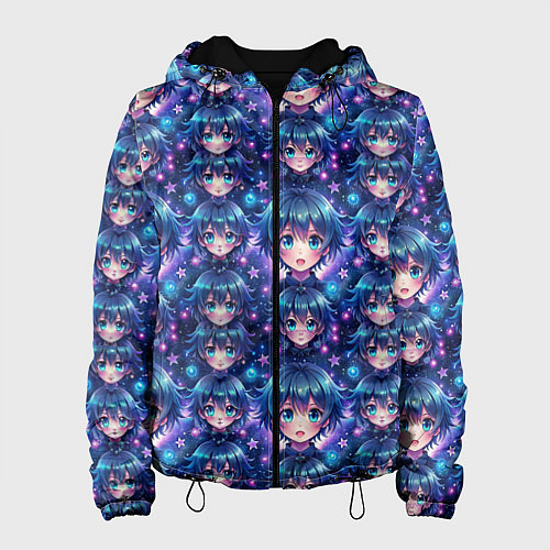 Женская куртка Аниме персонаж с синими волосами / 3D-Черный – фото 1