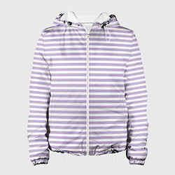 Женская куртка Холодный сиреневый в белую полоску