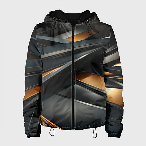 Женская куртка Черная абстракция геометрия / 3D-Черный – фото 1