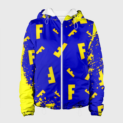 Женская куртка Fortnite краски неон / 3D-Белый – фото 1