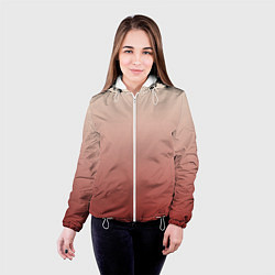 Куртка с капюшоном женская Градиент бежевый в красный, цвет: 3D-белый — фото 2