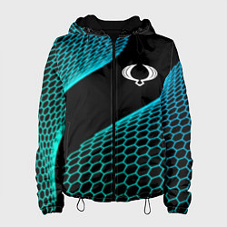 Куртка с капюшоном женская SsangYong electro hexagon, цвет: 3D-черный