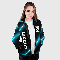 Куртка с капюшоном женская Dota неоновые лампы, цвет: 3D-черный — фото 2