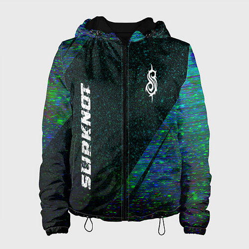Женская куртка Slipknot glitch blue / 3D-Черный – фото 1