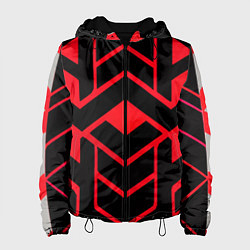 Женская куртка Красные полосы на чёрном фоне