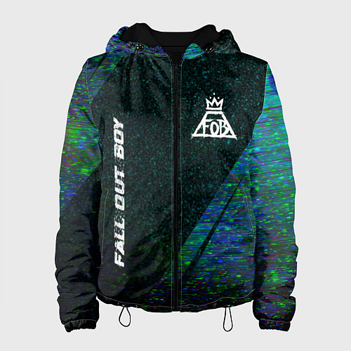 Женская куртка Fall Out Boy glitch blue / 3D-Черный – фото 1