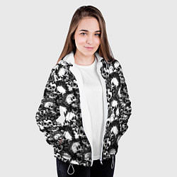 Куртка с капюшоном женская Панк черепа, цвет: 3D-белый — фото 2
