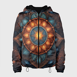 Женская куртка Симметричный орнамент - мандала узор со светящейся