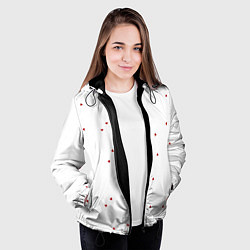 Куртка с капюшоном женская Эстетичные красные сердечки, цвет: 3D-черный — фото 2