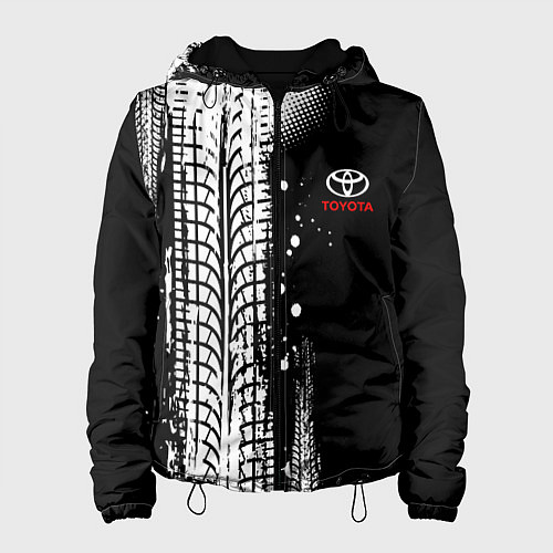 Женская куртка Тойота - следы от шин / 3D-Черный – фото 1