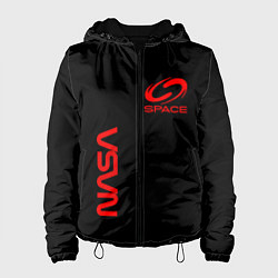 Куртка с капюшоном женская Nasa space red logo, цвет: 3D-черный