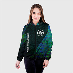 Куртка с капюшоном женская Foo Fighters glitch blue, цвет: 3D-черный — фото 2